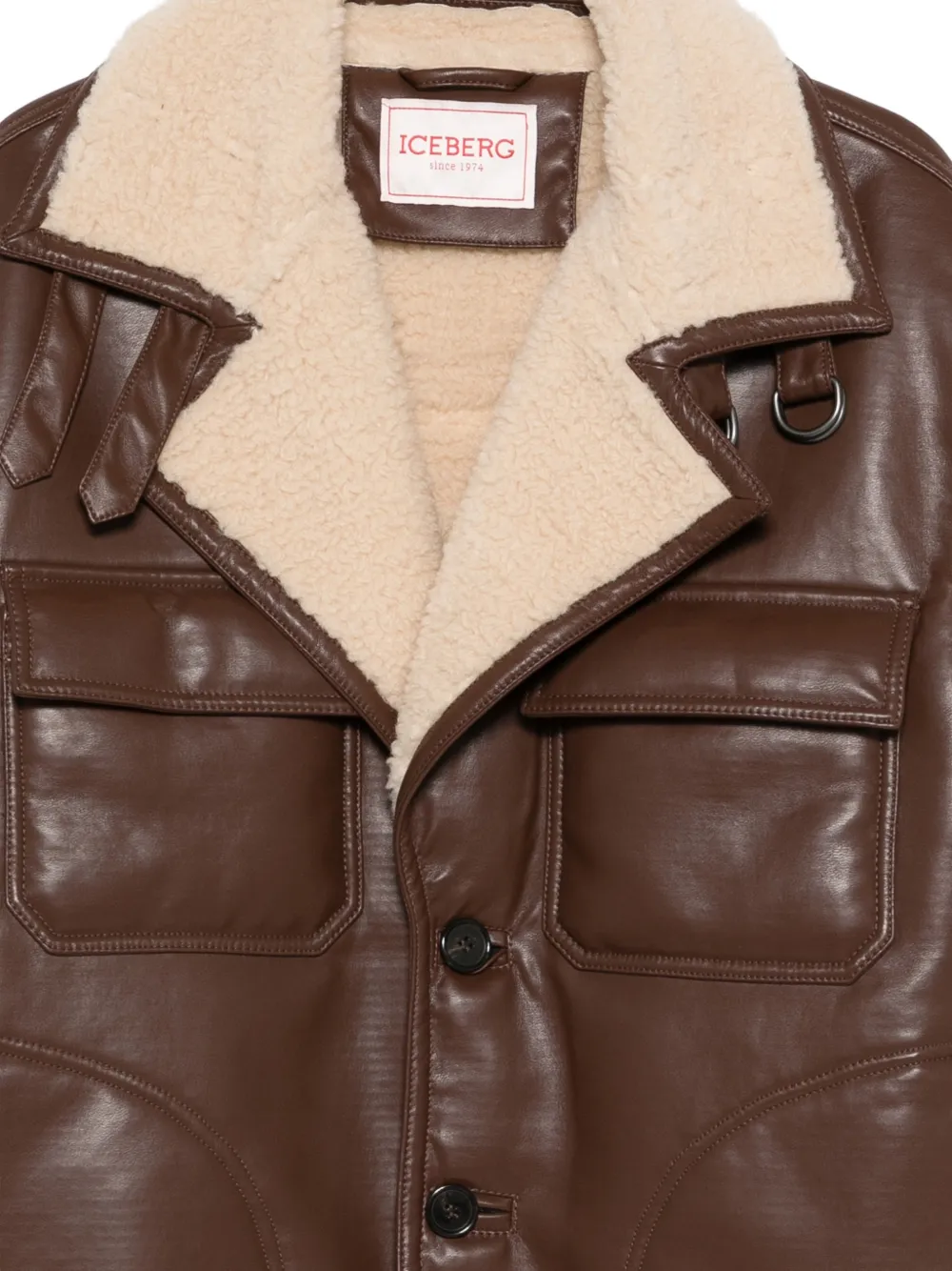  Iceberg Panelled Coat - Brown 