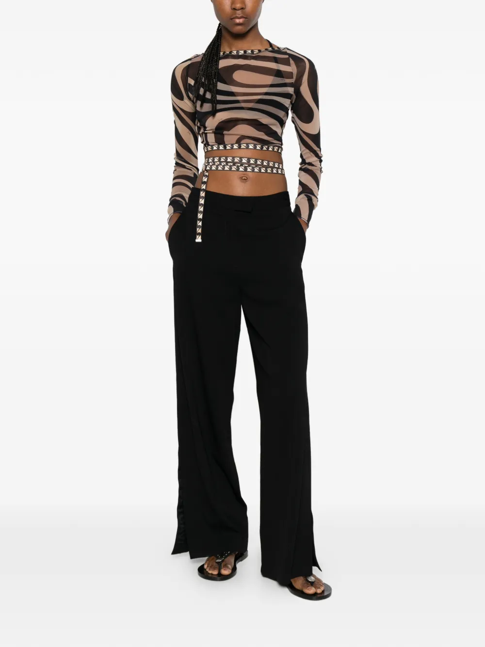 Just Cavalli Broek met zijsplit Zwart