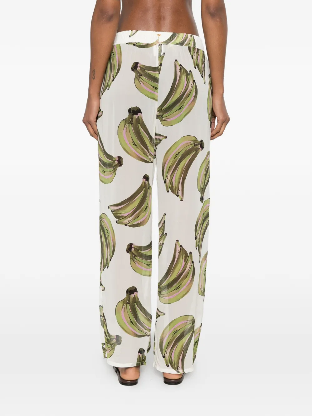 Água De Coco Banana-print Drawstring Trousers In Multi