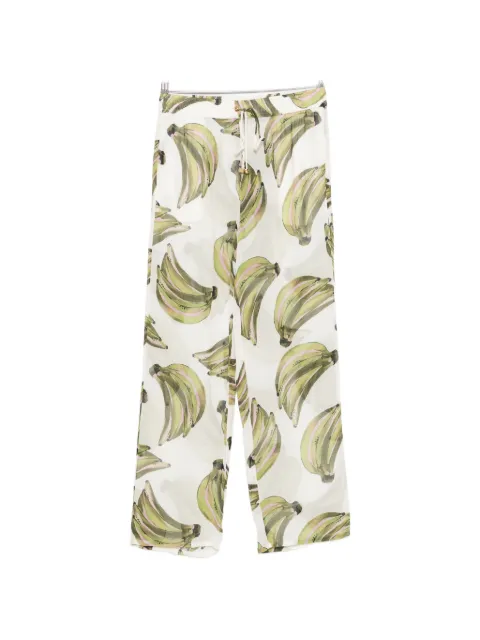 Água de Coco banana-print drawstring trousers