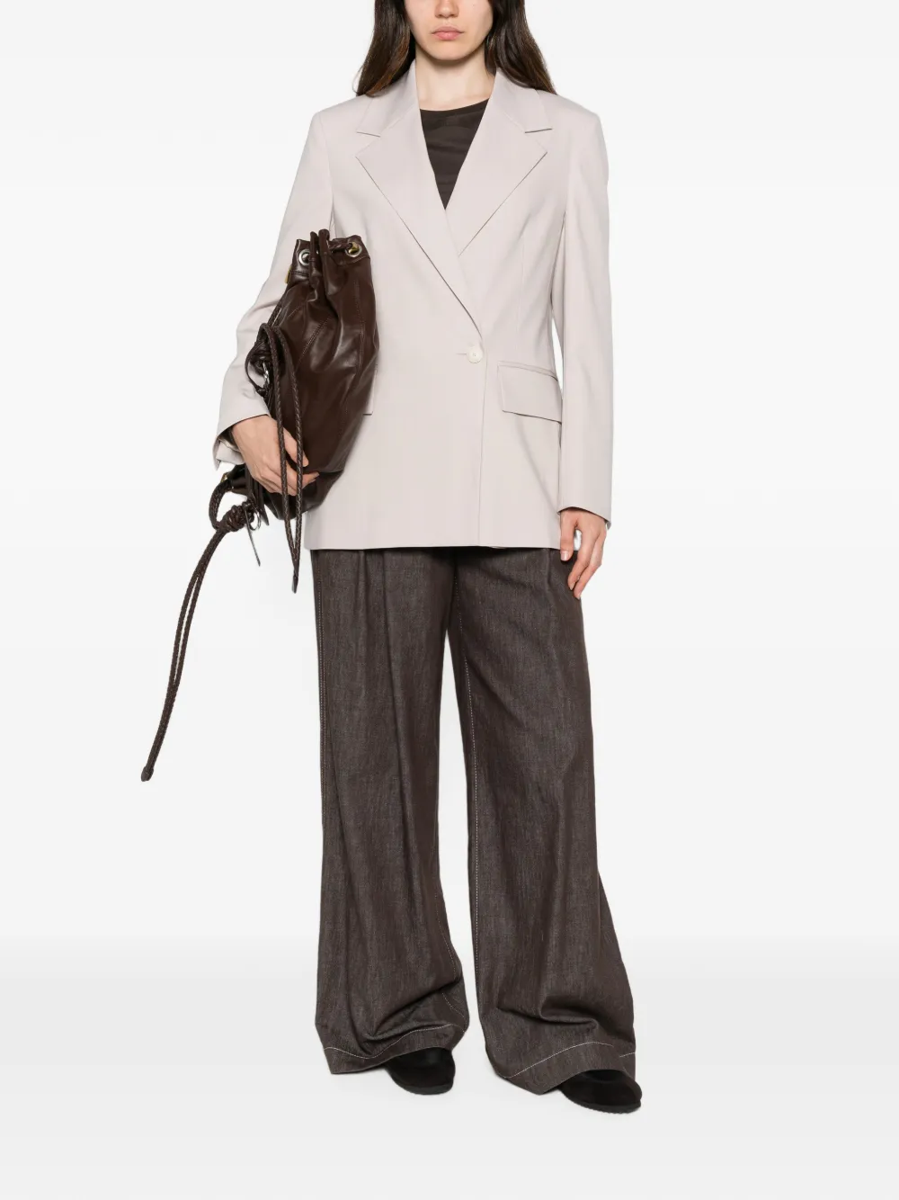 Liviana Conti Blazer met dubbele rij knopen Paars