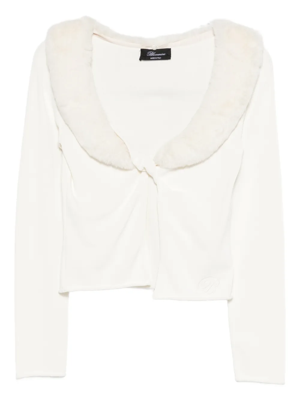 Blumarine cárdigan con cuello texturizado | blanco | Image 1