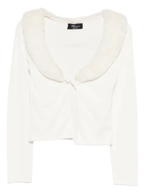 Blumarine faux-fur-collar cardigan