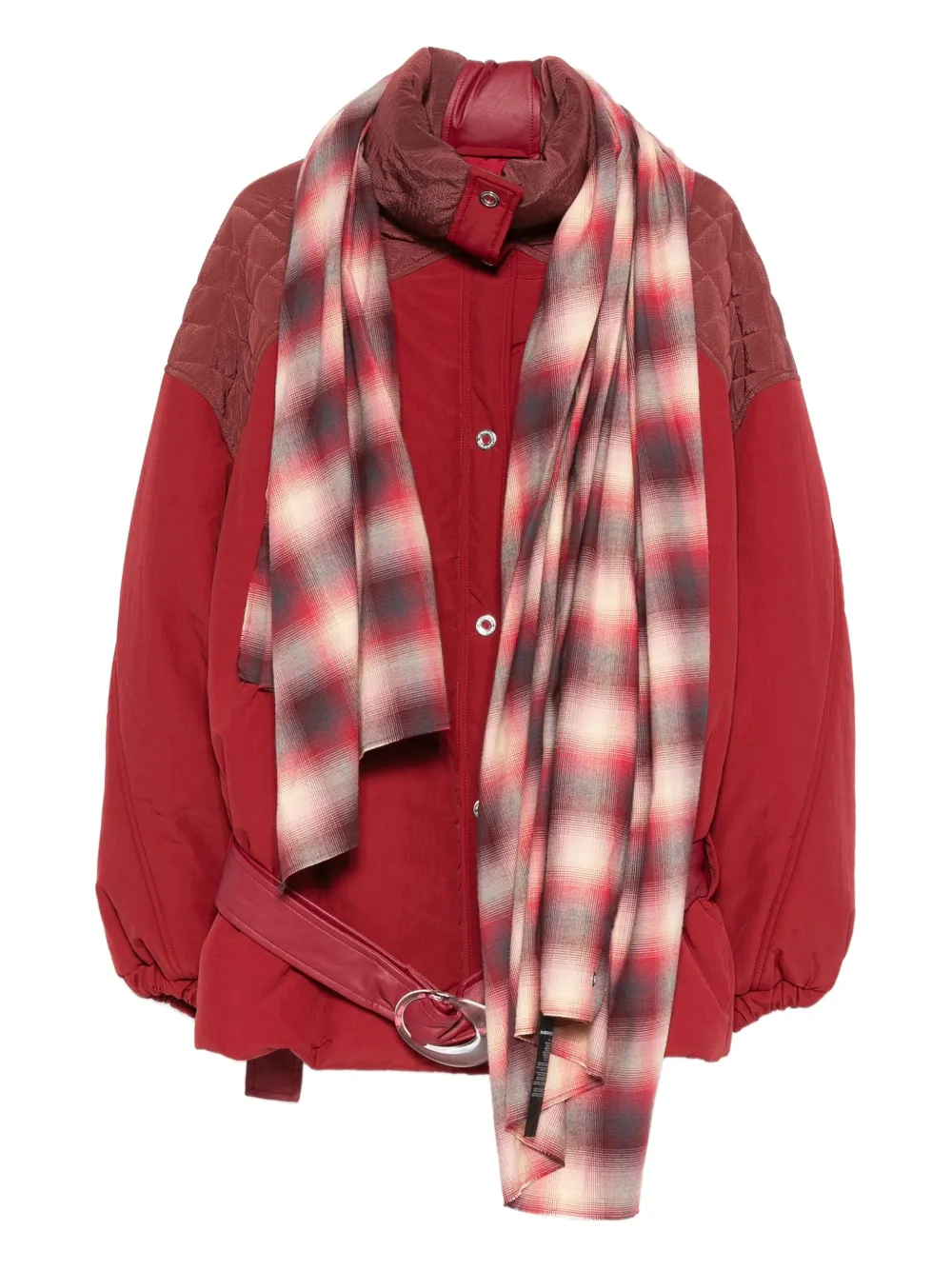 MARBELL quilted belted jacket - Rot