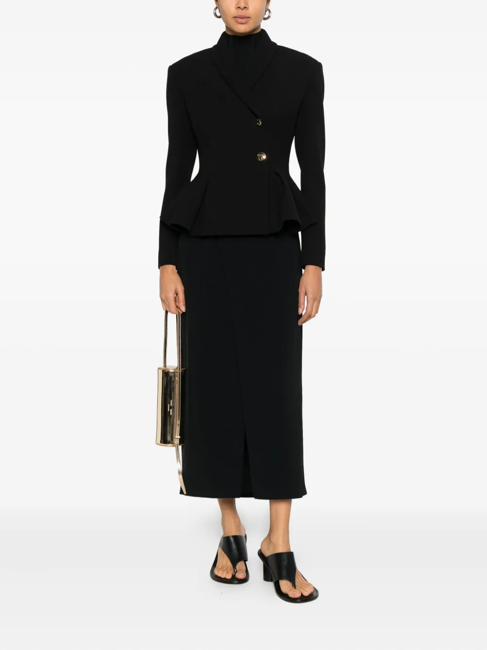 Liviana Conti Peplum Blazer In Black