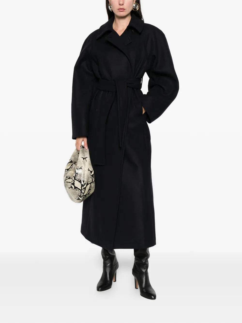 Erika Cavallini Diletta Belted Coat In Black
