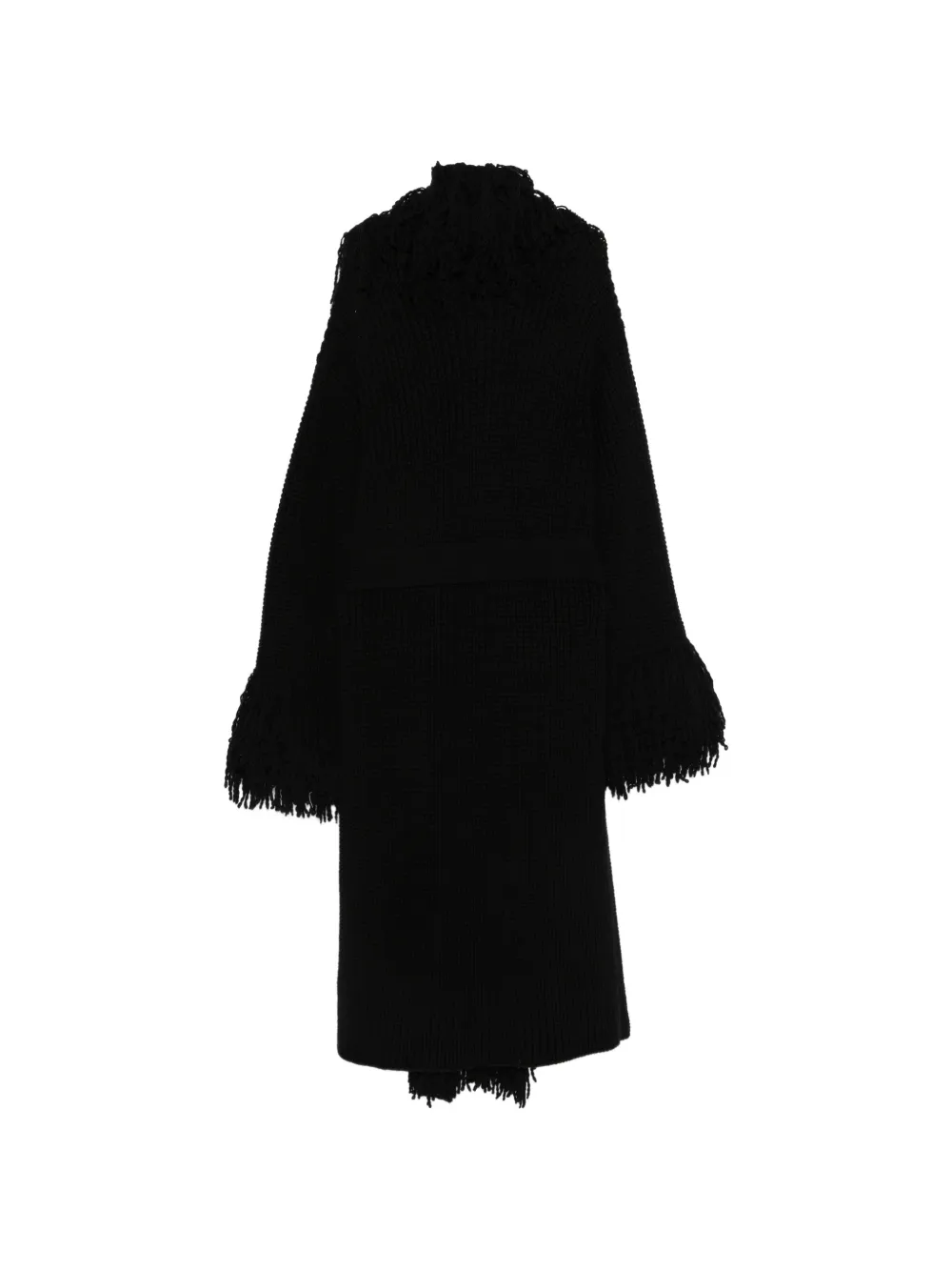  Blumarine Fringed Coat - Black 