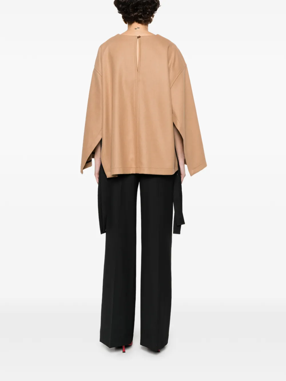 Erika Cavallini Blouse met ronde kraag Beige