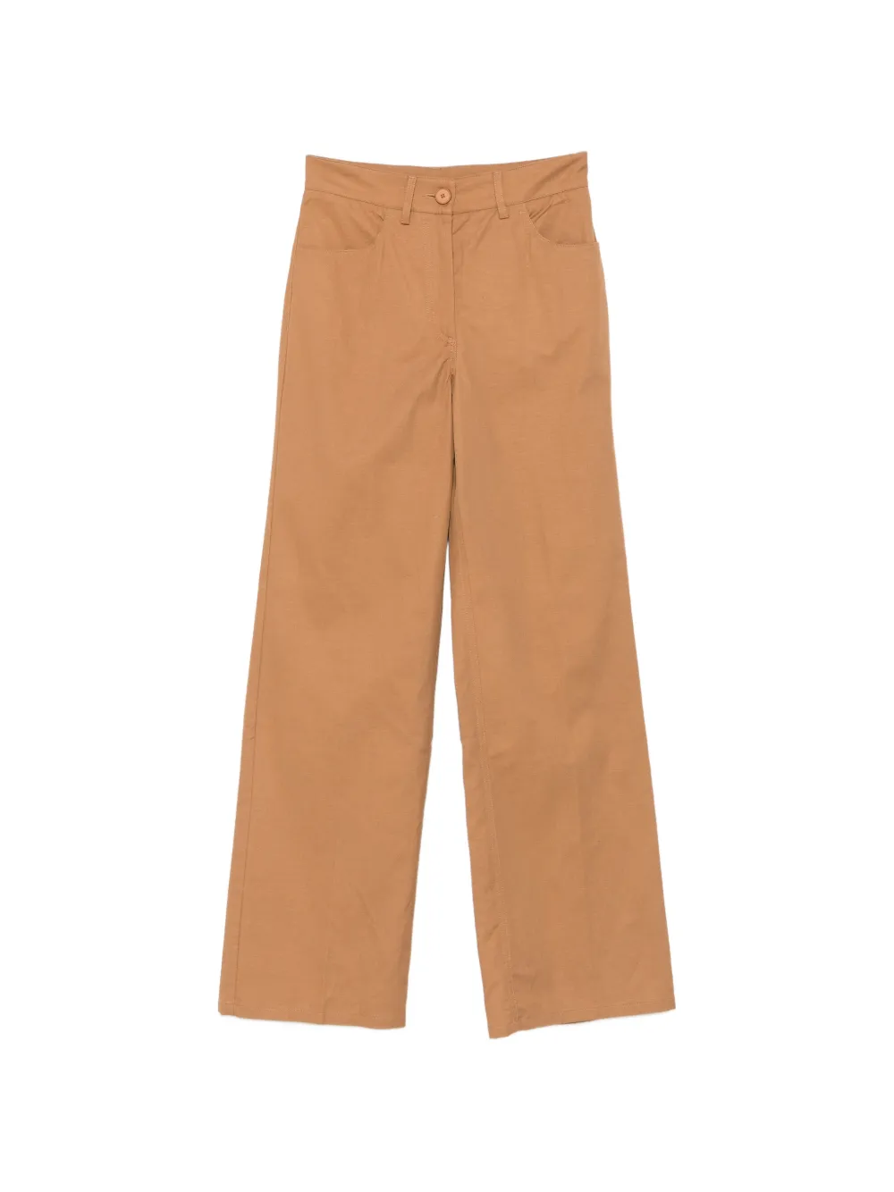 MOMONÌ Olivina wide-leg tailored cotton trousers - Marrone