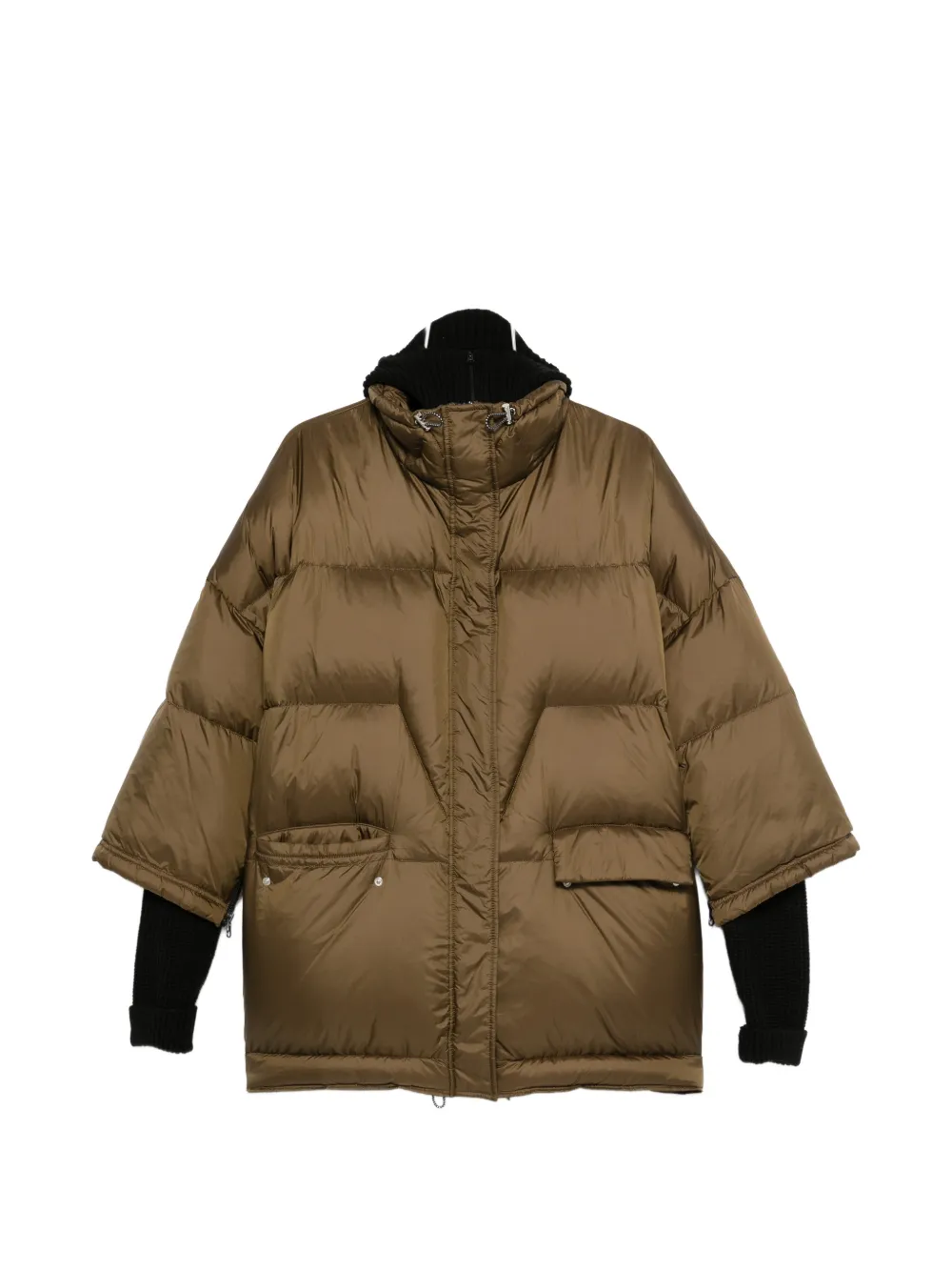 Circus Hotel pocket puffer coat - Marrone
