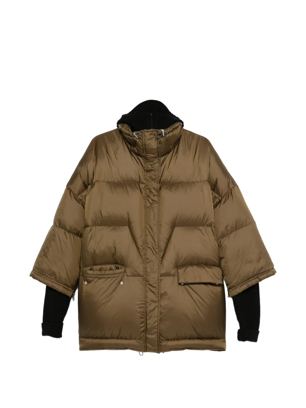 Circus Hotel pocket puffer coat - Marrone