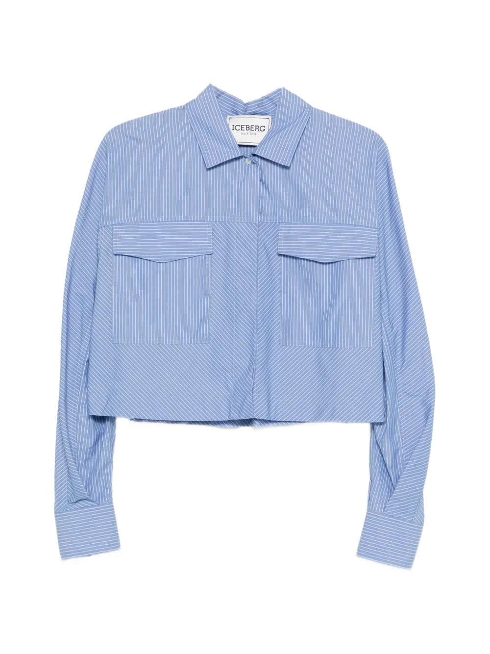 Iceberg striped pocket shirt - Blu