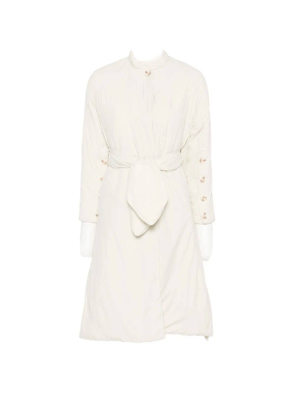 PSOPHIA belted button-cuff coat - Neutrals