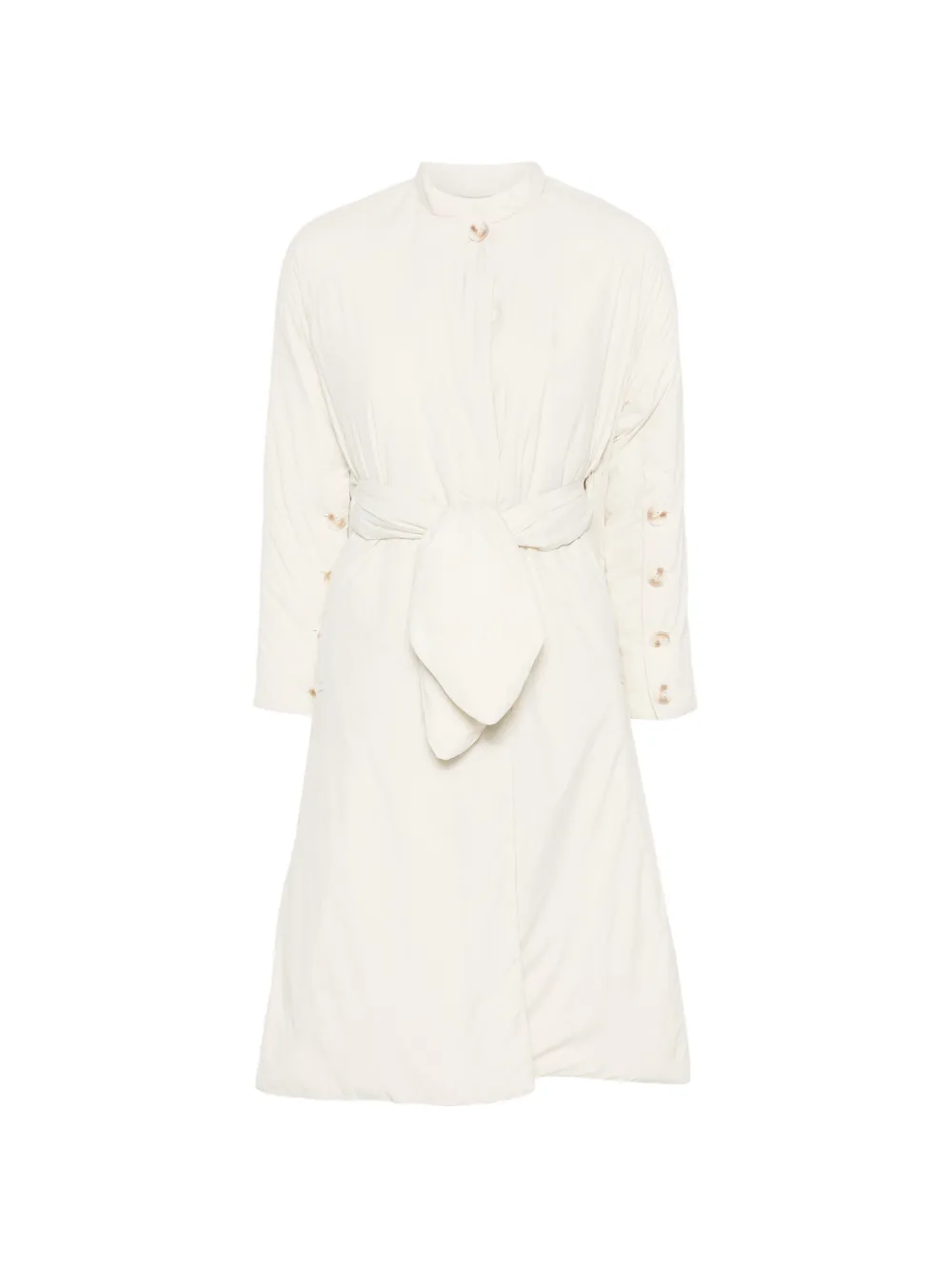 PSOPHIA belted button-cuff coat - Nude