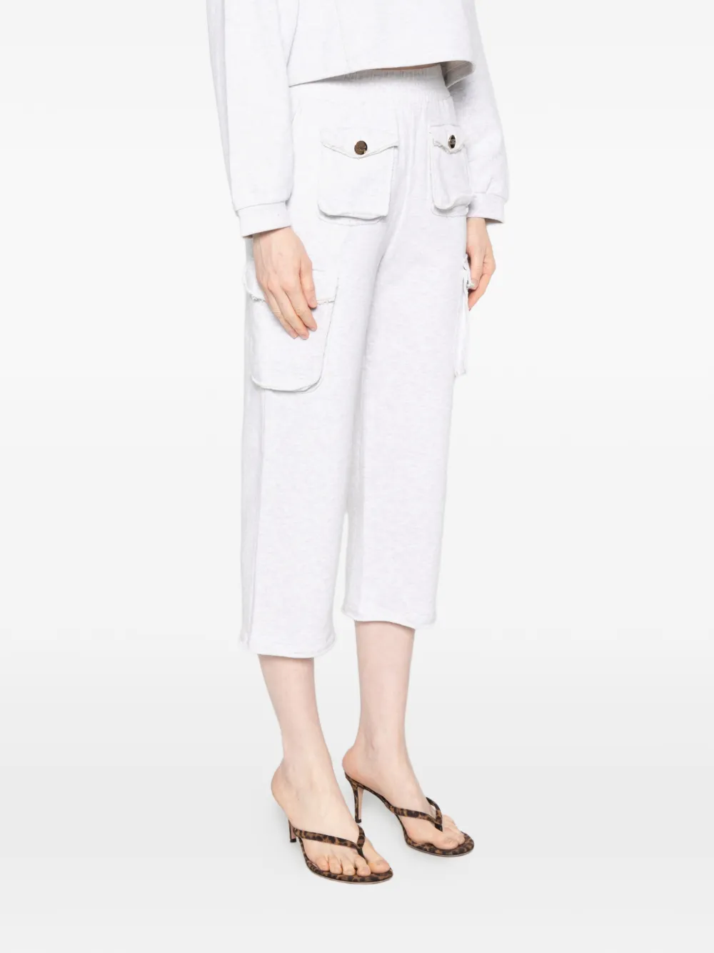 Elisabetta Franchi Gerafelde cargo broek Grijs