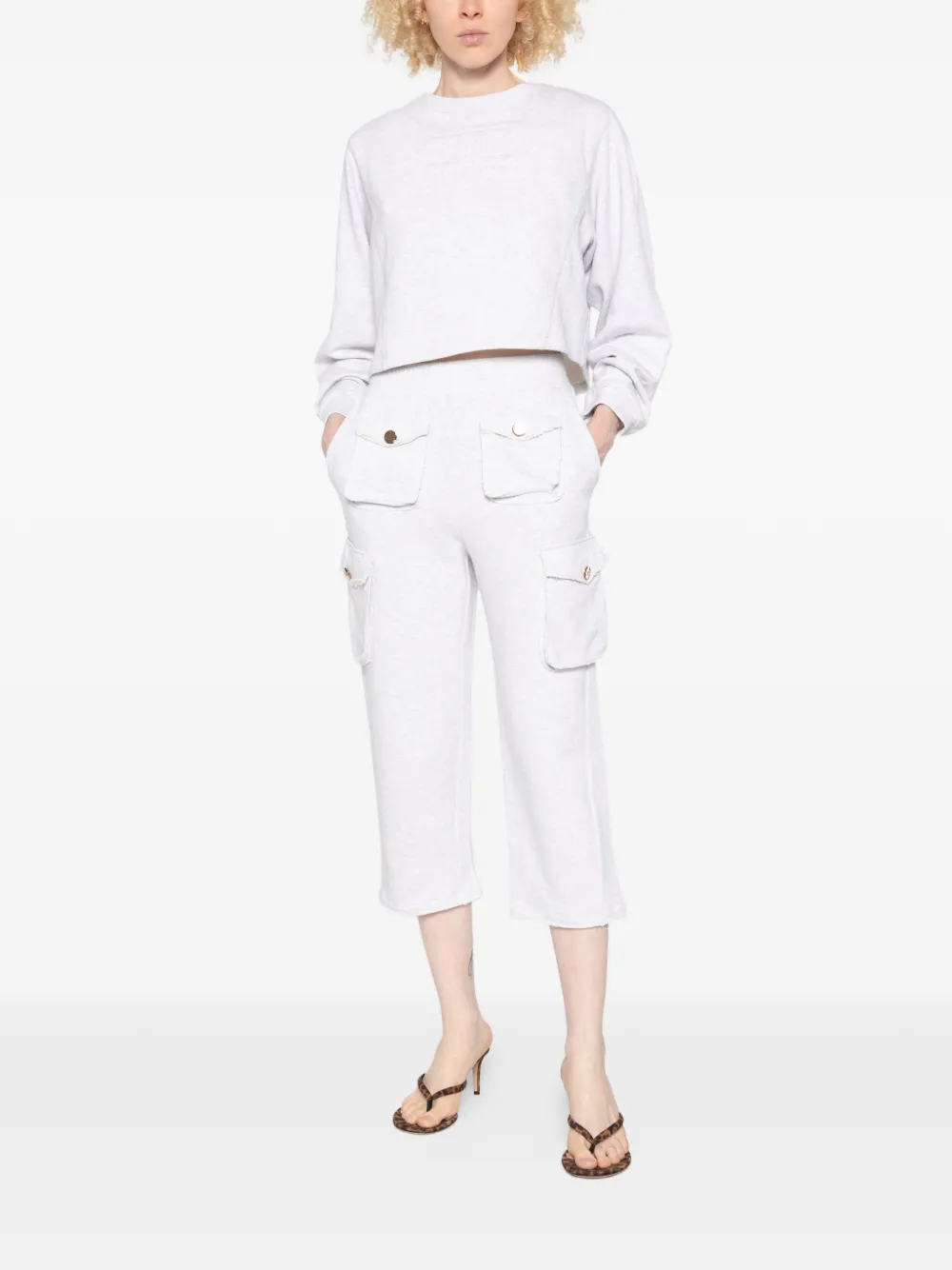 Elisabetta Franchi Gerafelde cargo broek Grijs
