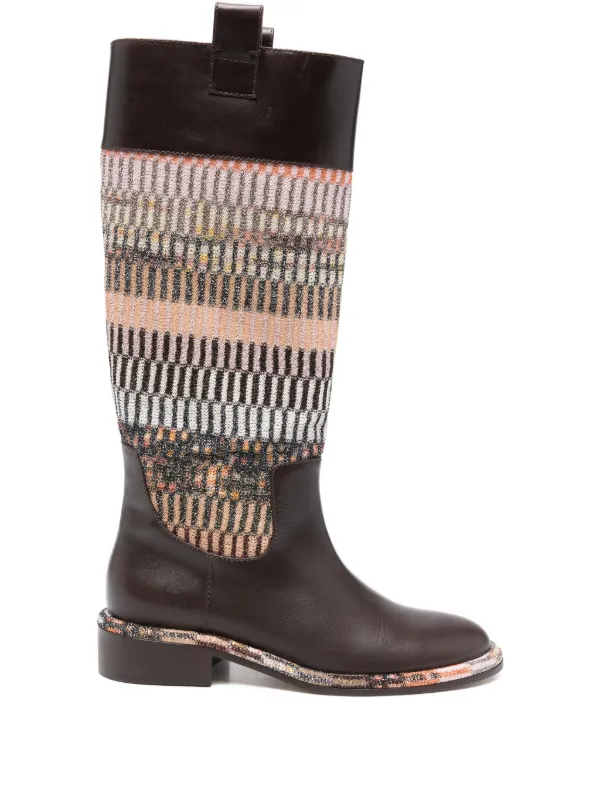 Missoni Clo Panelled Boots in Brown