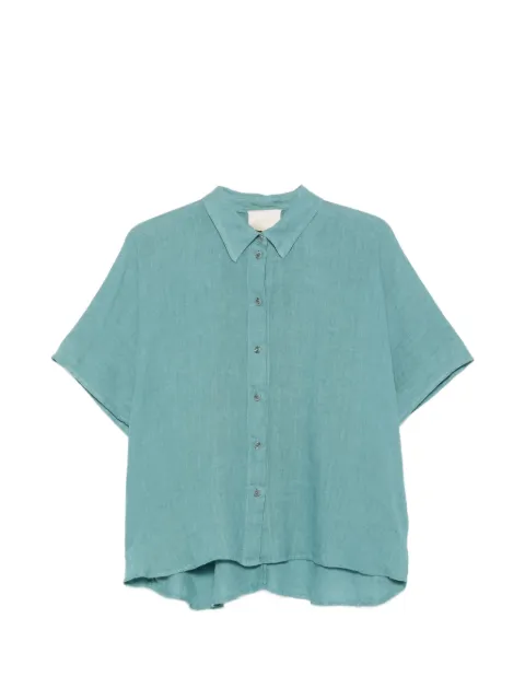 MOMONÌ Elafonissi short-sleeve button-down linen shirt