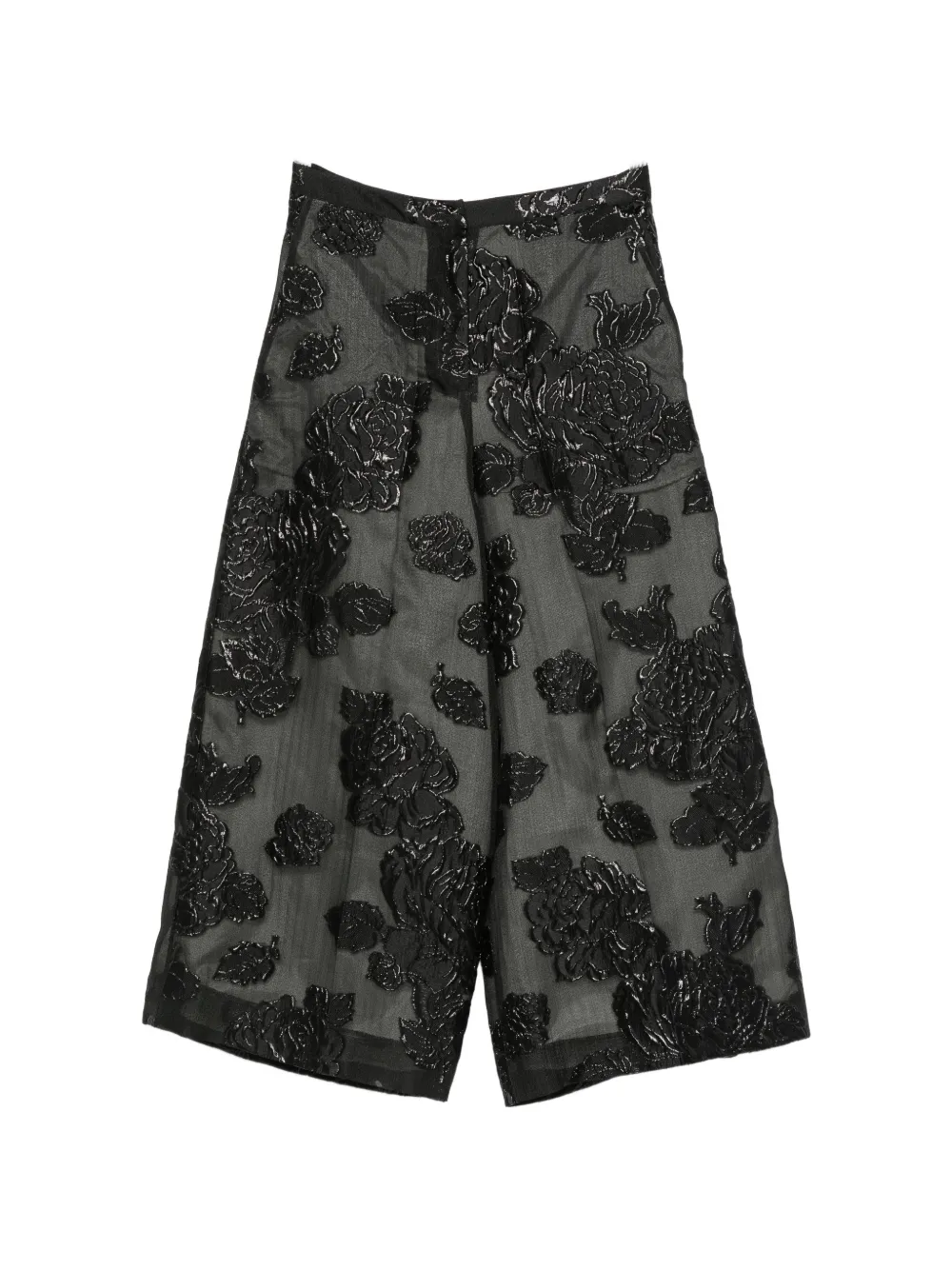 PSOPHIA floral-jacquard wide-leg palazzo pants - Nero