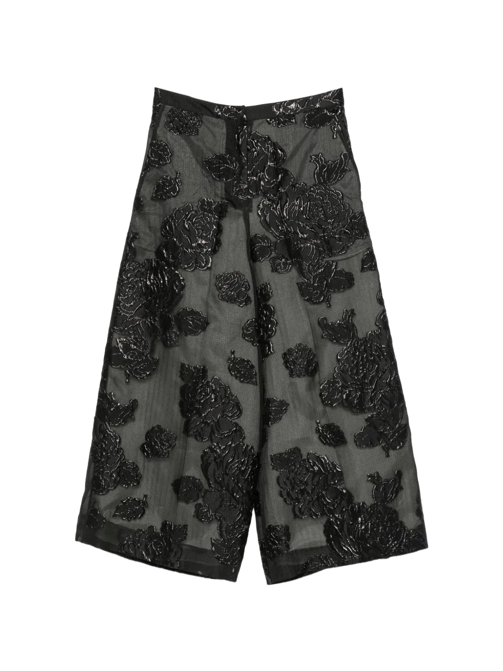 PSOPHIA floral-jacquard wide-leg palazzo pants - Nero