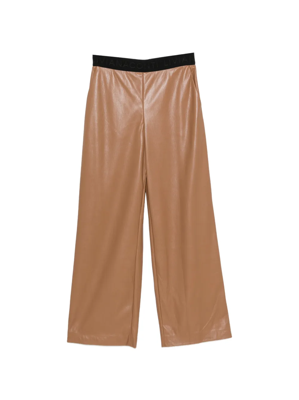 Liviana Conti logo-waistband pocket trousers - Marrone