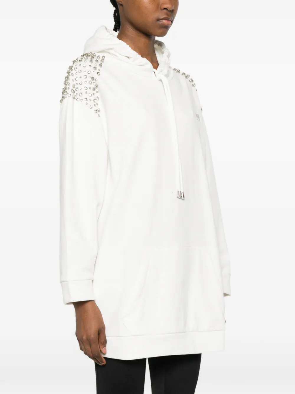  Pinko Sudadera Con Capucha Y Apliques - Blanco 