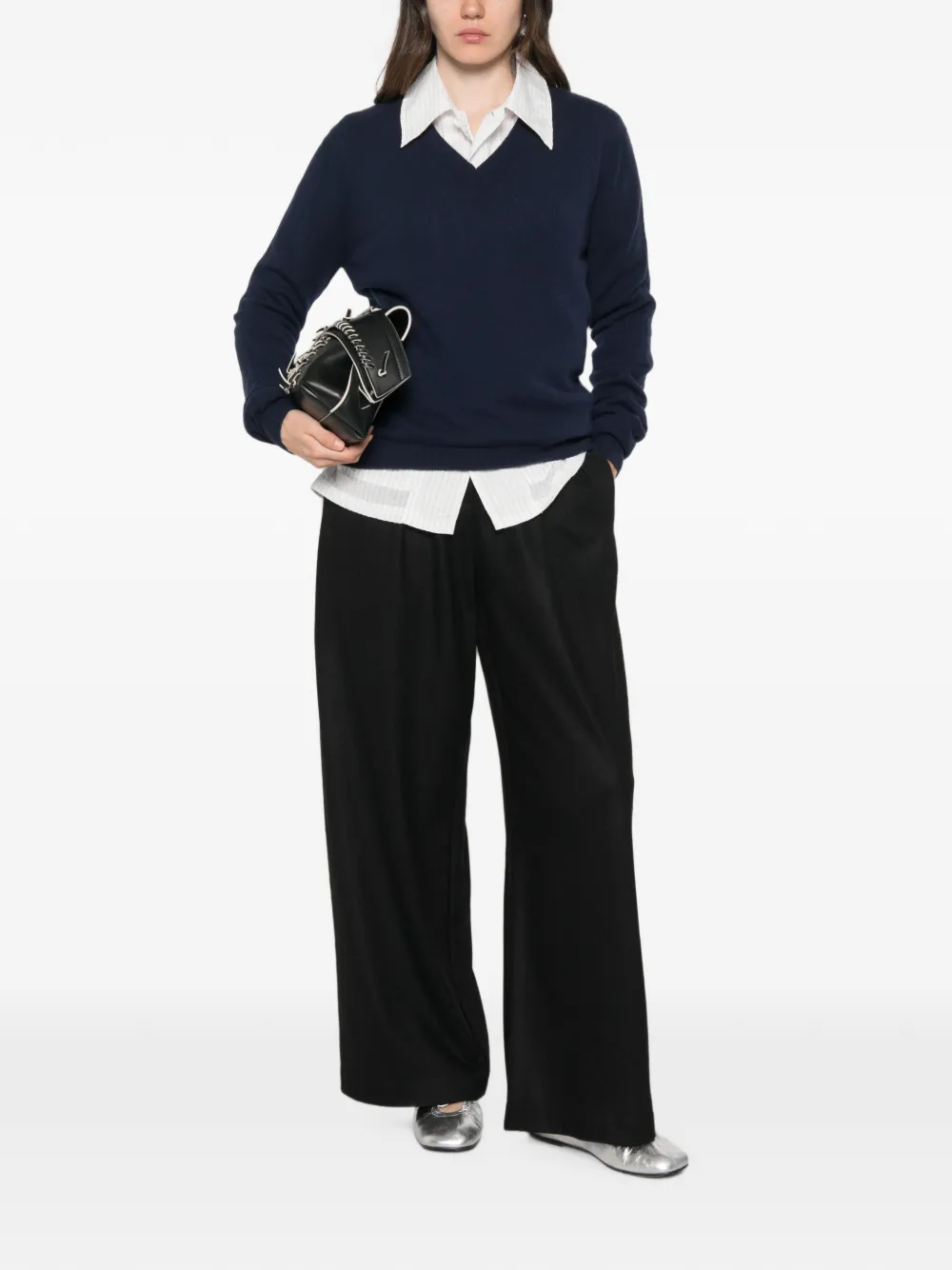 Liviana Conti Pantalon met logo tailleband Zwart