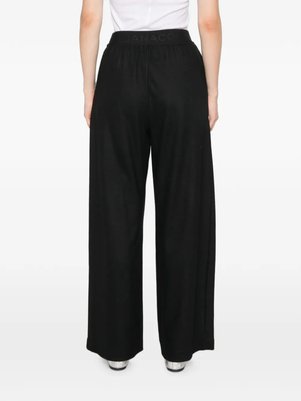Liviana Conti Pantalon met logo tailleband Zwart