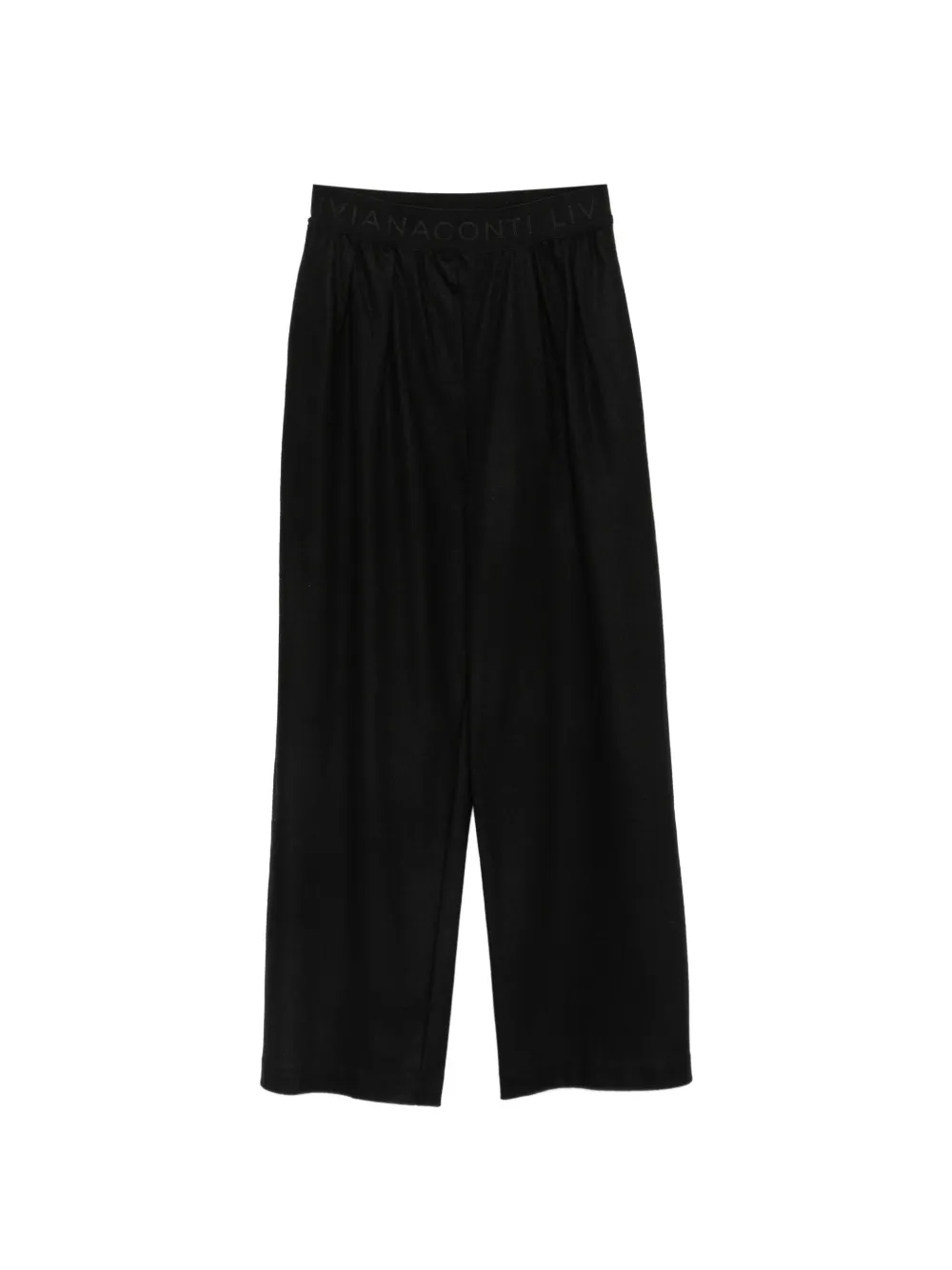 Liviana Conti logo-waistband trousers - Nero