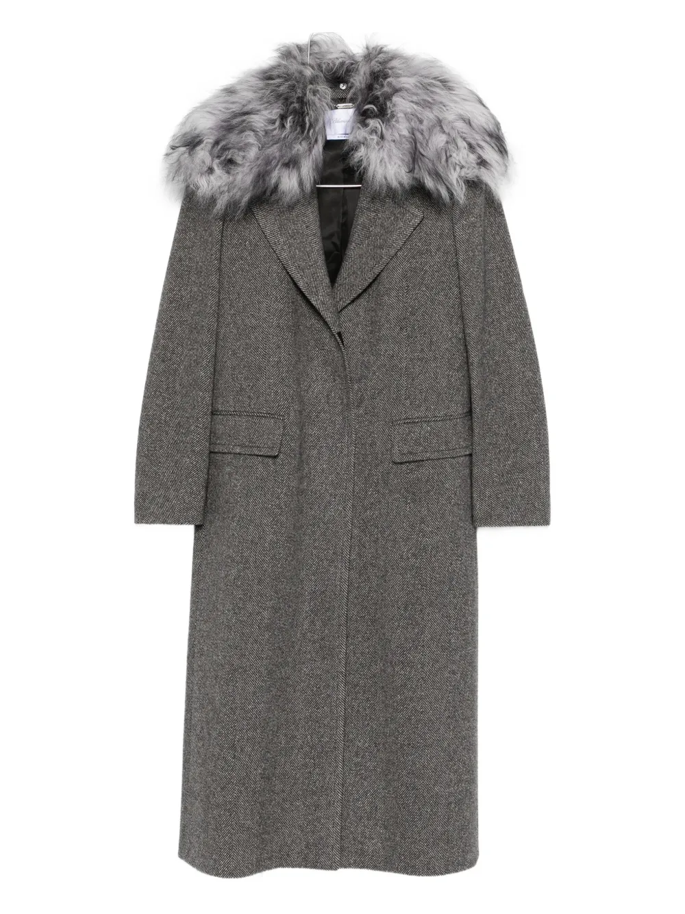 Blumarine Cappotto con collo in pelliccia - Grigio