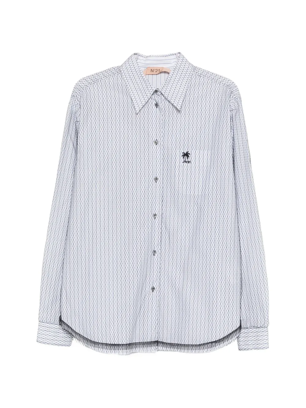 Nº21 striped embroidered shirt - Bianco