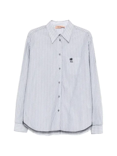 Nº21 stribet skjorte med broderi