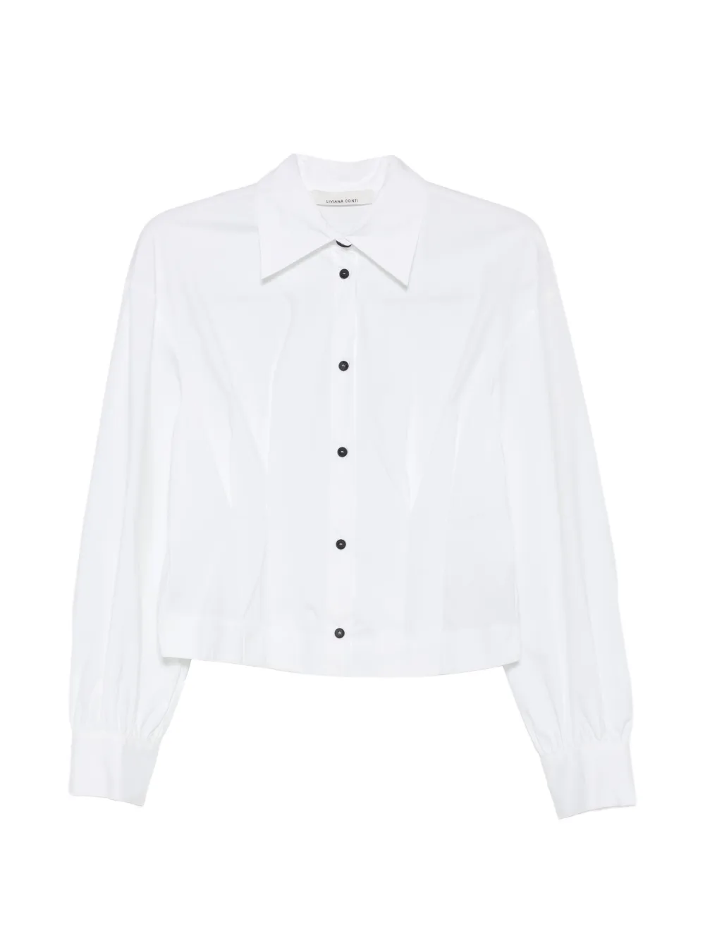 Liviana Conti pleated long-sleeve shirt - Weiß