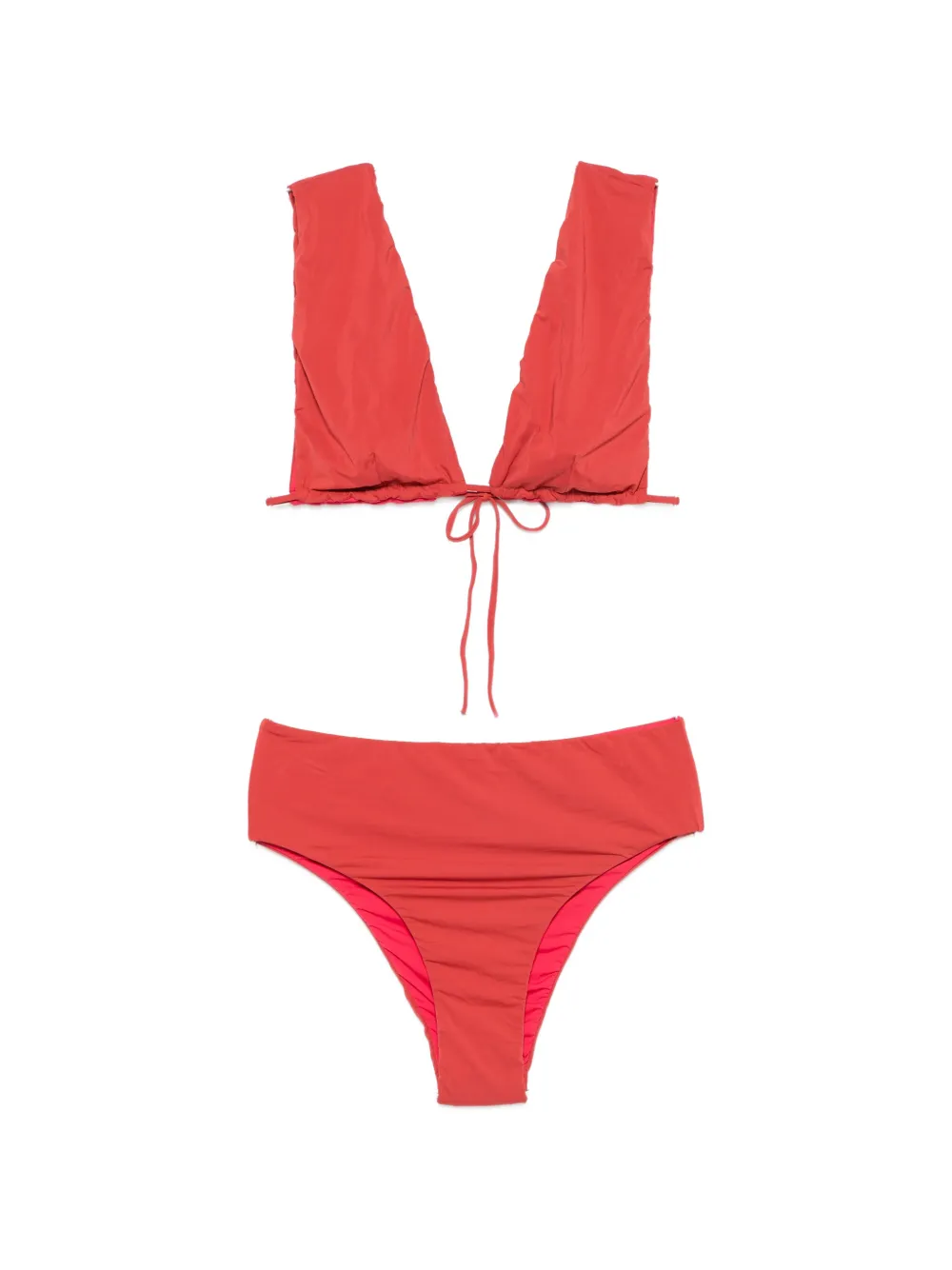 Osklen plunging tie-fastening bikini - Rosso