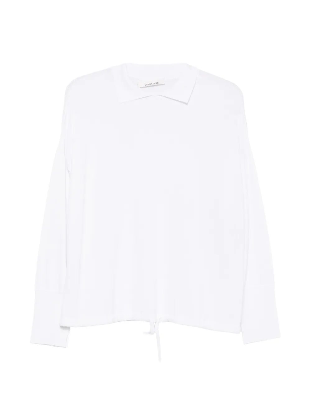 Liviana Conti drawstring-hem polo-collar sweater - Bianco