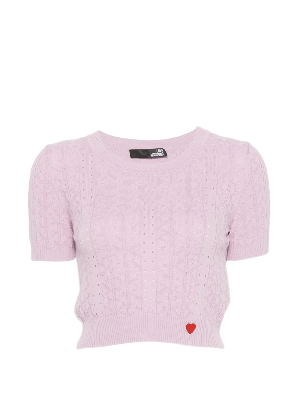 Love Moschino heart-embroidered T-shirt - Viola