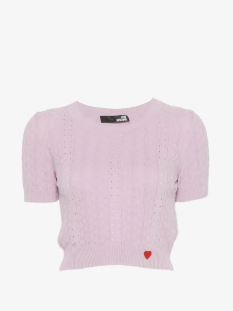 Love Moschino playera con corazón bordado
