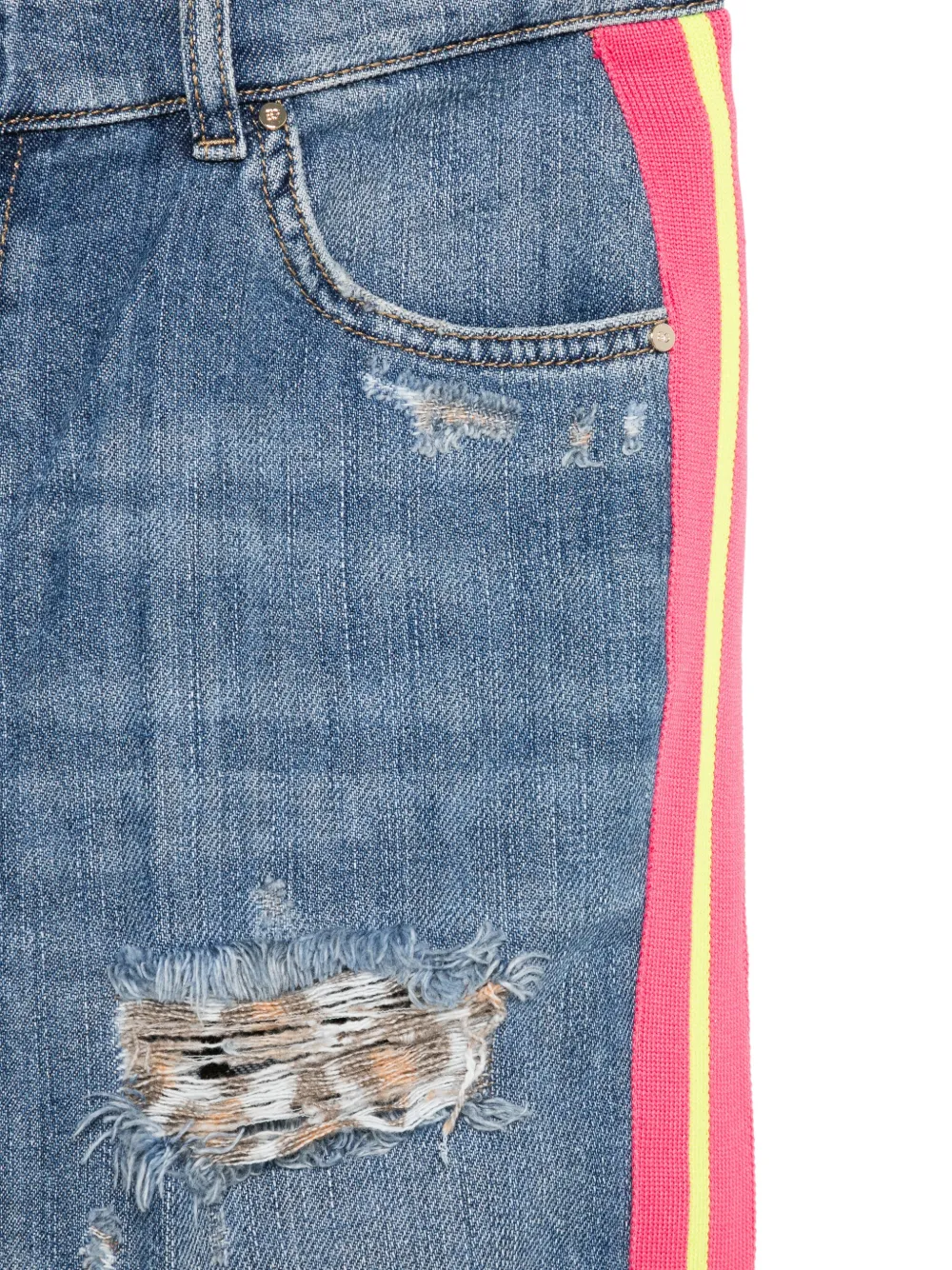 Blugirl Gerafelde gestreepte jeans Blauw