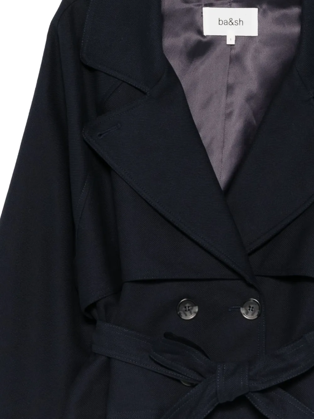 Ba&sh Lonnie Belted Double-breasted Jacket In Blue