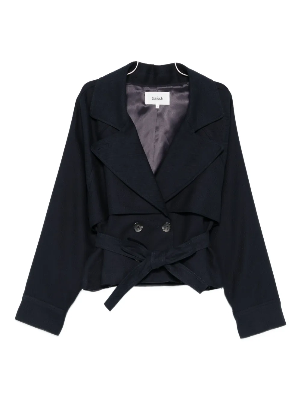 Ba&sh Lonnie Belted Double-breasted Jacket In Blue