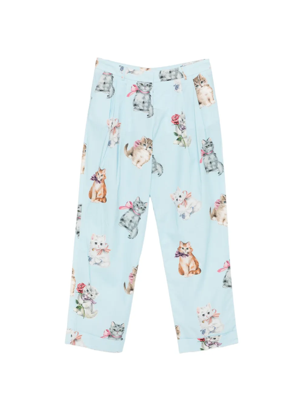 Vivetta kitten print trousers - Blu