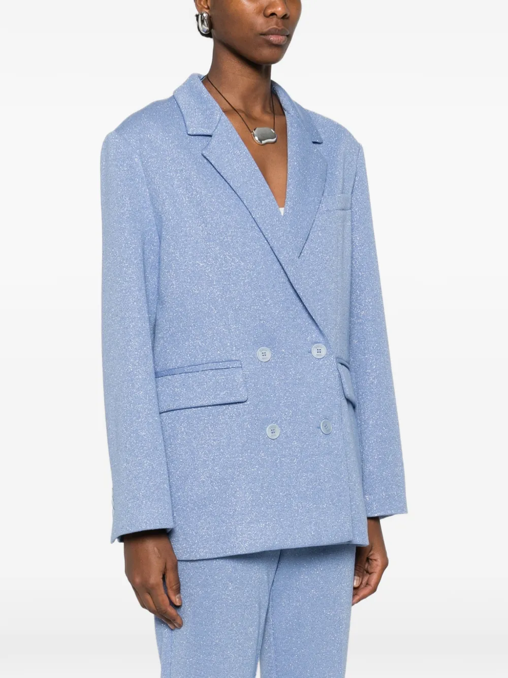  Circus Hotel Double-breasted Blazer - Blue 