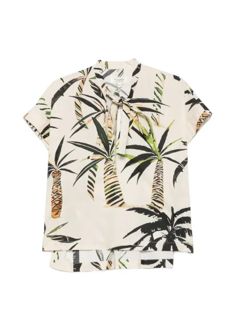 PSOPHIA camisa con palmeras estampadas y detalle de moño
