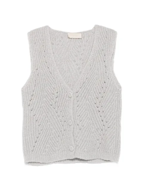 MOMONÌ Hidari knitted sleeveless V-neck wool cardigan