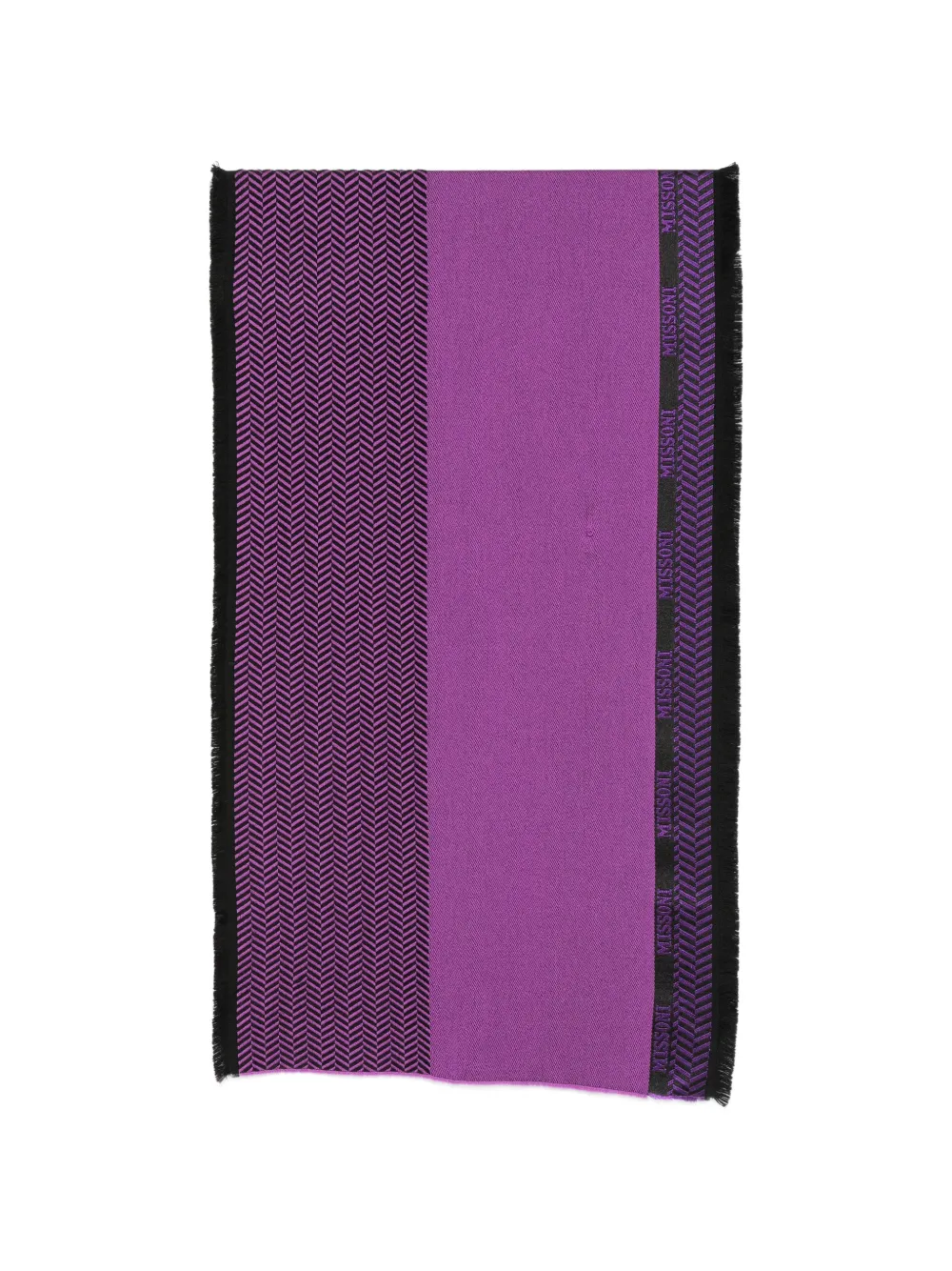 Missoni chevron-knit logo-print scarf - Violett