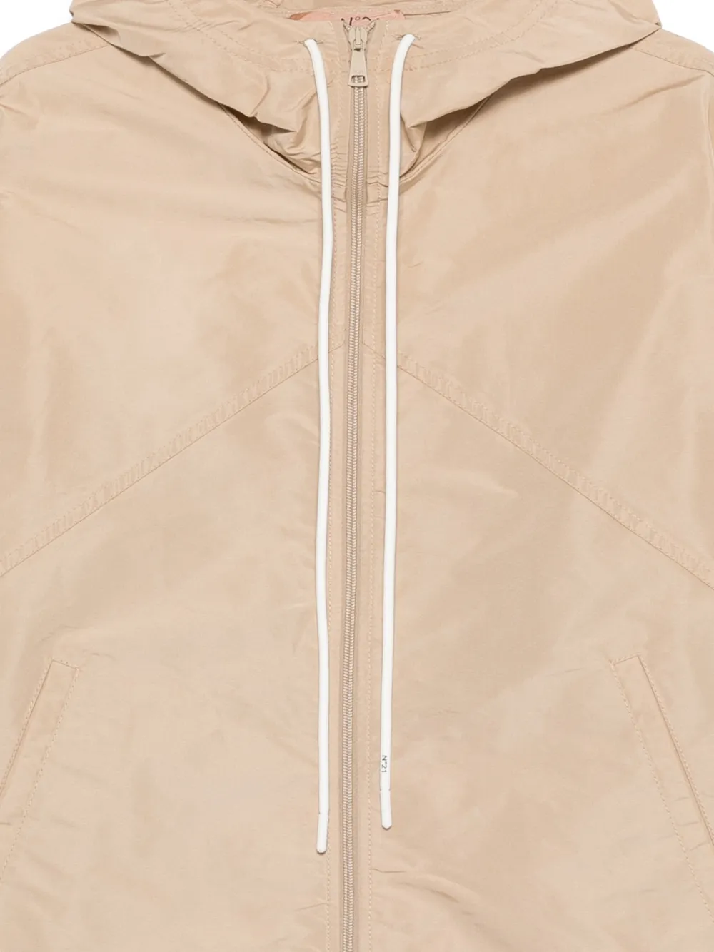  Nº21 Hooded Colour-block Jacket - Neutrals 