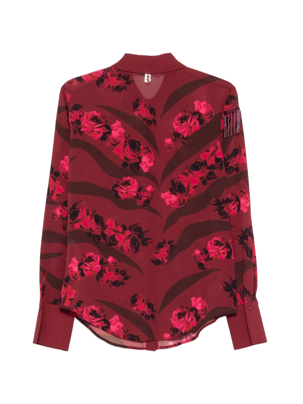  Blugirl Floral-print Fringe Shirt - Red 