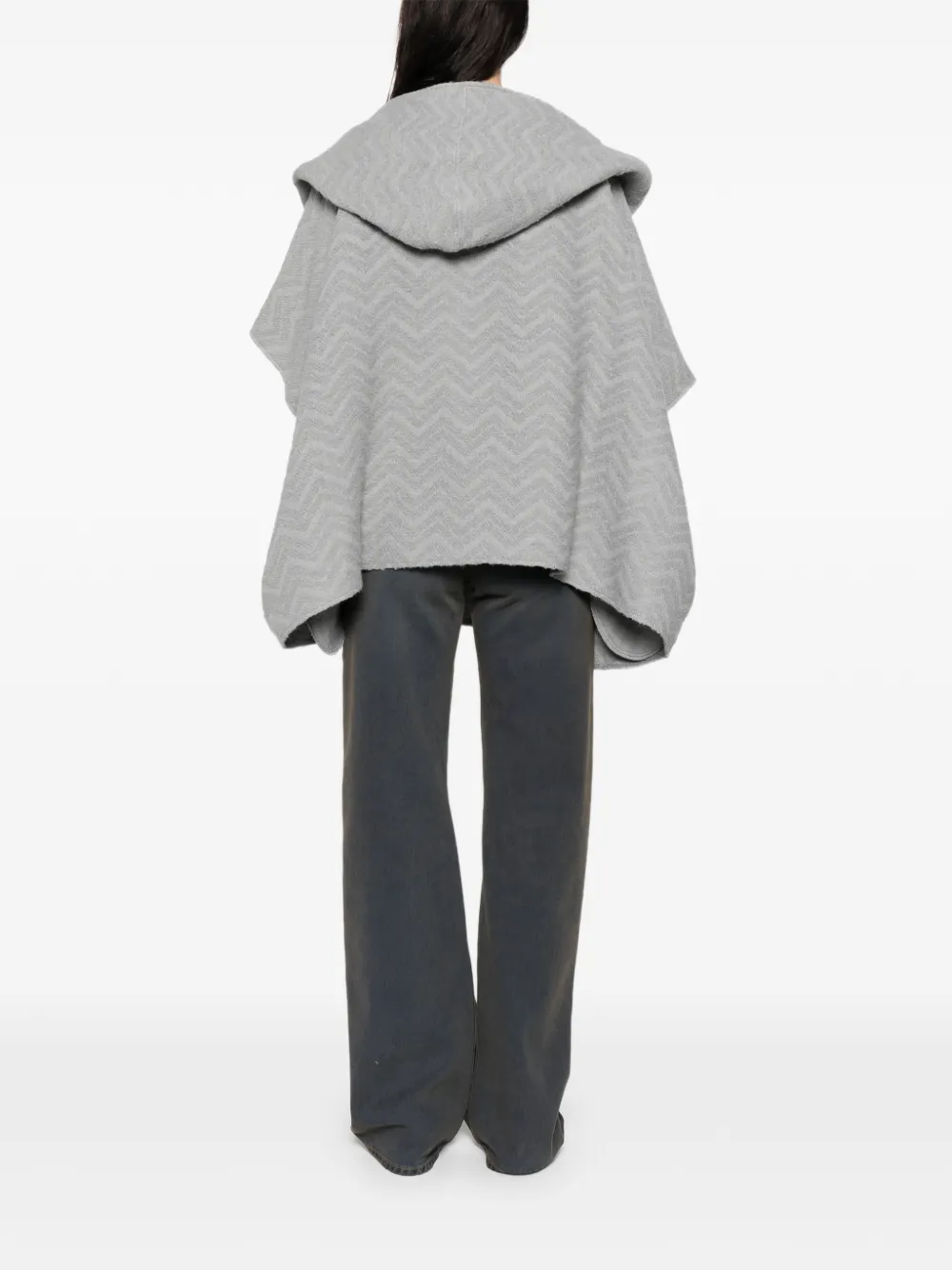 Missoni Hooded Cape In Gray