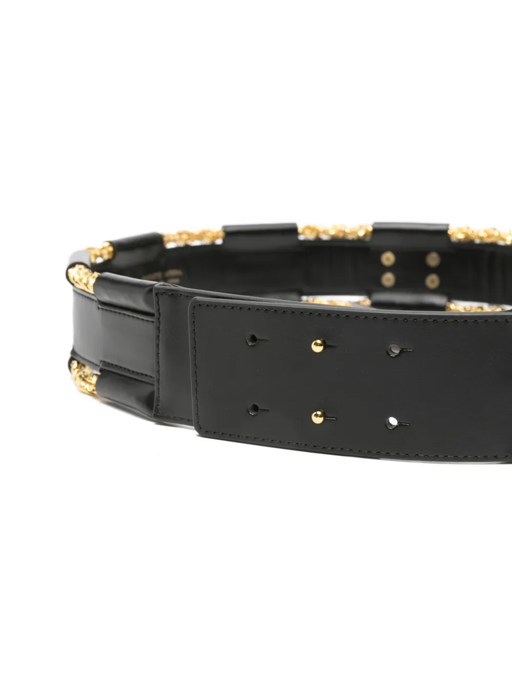 Elisabetta Franchi Riem met logoplakkaat en schakelketting Zwart