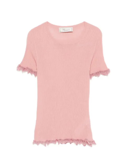 Blumarine crew-neck ruffled T-shirt